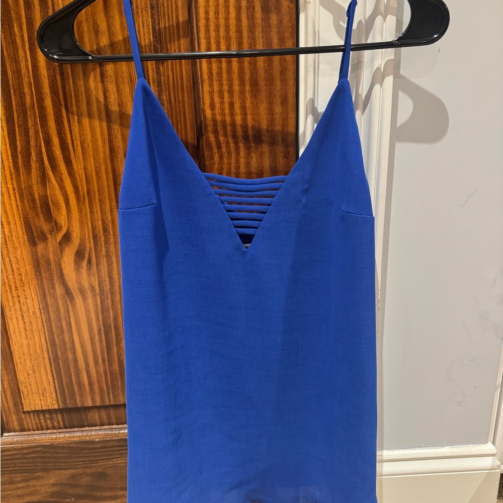 Naked Zebra Blue Asymmetrical Camisole Top